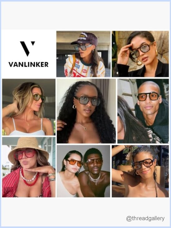 Retro Square Aviator Sunglasses for Women Men 70s Vintage Style Flat Top main image 2